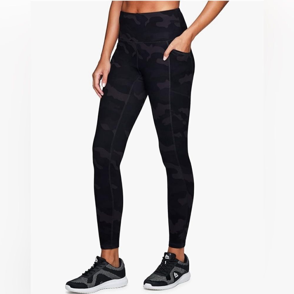 RBX Active Ultra Hold Black Camouflage Crop Leggings With Pockets